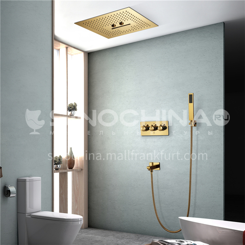 Household shower set gold without light 2+1D